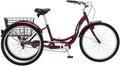 Schwinn Meridian Adult Tricycle, Three Wheel Cruiser Bike, 24 - 26-Inch Trike Wheels, Cargo Basket, Adjustable Handlebars, Multiple Colors