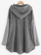 Contrast Stitching Double-sided Plush Casual Hoodie