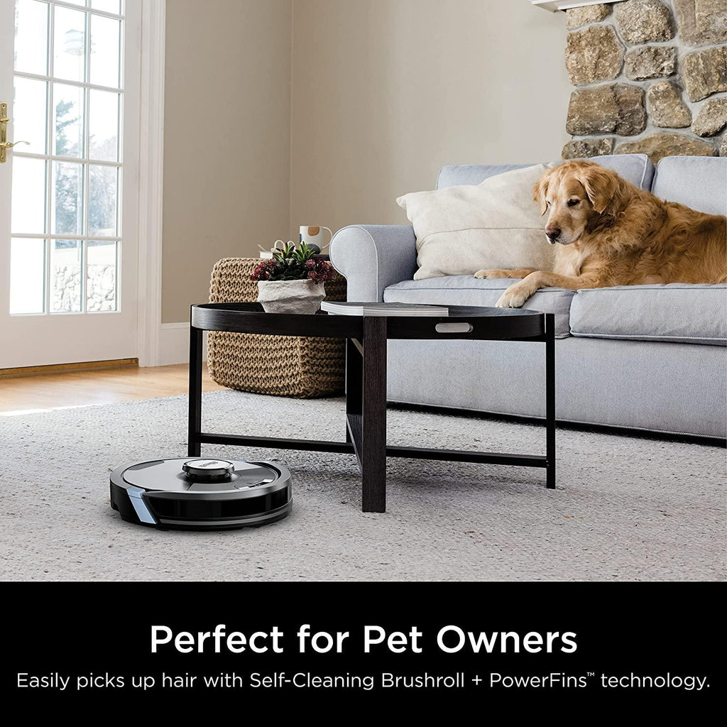 Shark AI Ultra 2in1 Robot Vacuum &amp; Mop with Sonic Mopping, Matrix Clean, Home Mapping, HEPA Bagless Self Empty Base, CleanEdge Technology, for Pet Hair, Wifi, Works with Alexa, Black/Silver (RV2610WA)