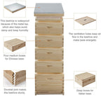 letra 5 layer bee hive for garden, bees house beekeeping box for beginner, beekeeping supplies equipment for beekeeper starter, solid wood honey bee hives kit (no frames)