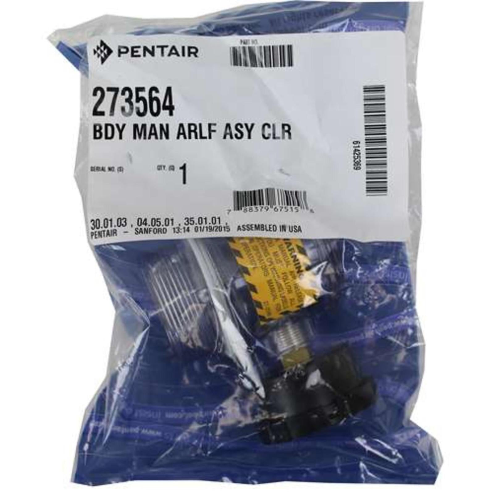 Pentair 273564 Manual Air Relief Valve Assembly with O-Ring
