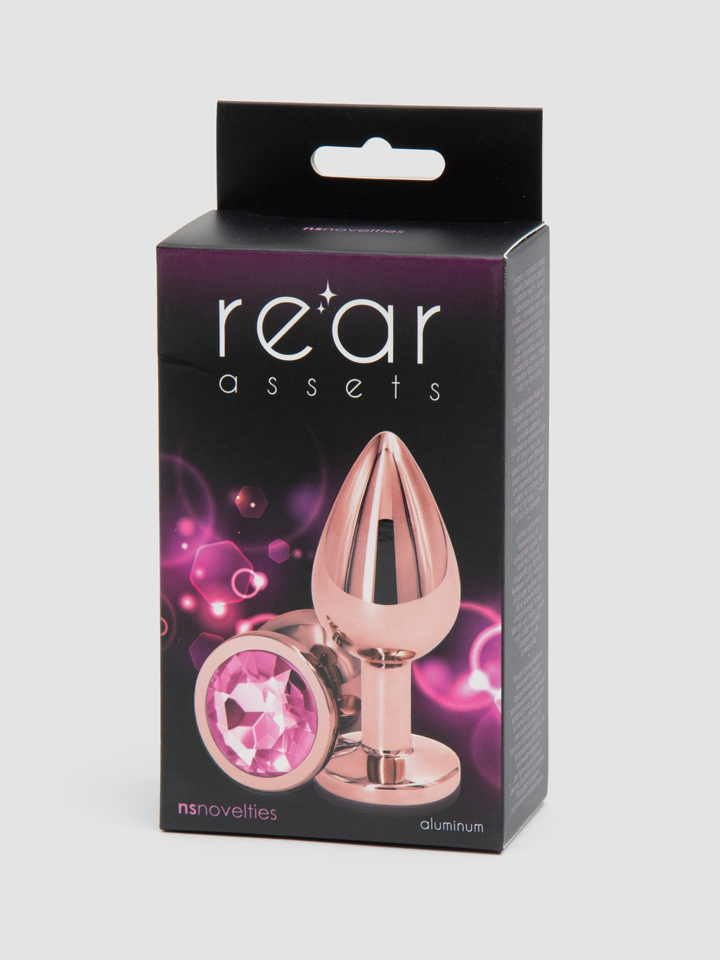 Rear Assets Medium Jeweled Rose Gold Aluminum Butt Plug 2.5 Inch, Gold