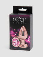 Rear Assets Medium Jeweled Rose Gold Aluminum Butt Plug 2.5 Inch, Gold
