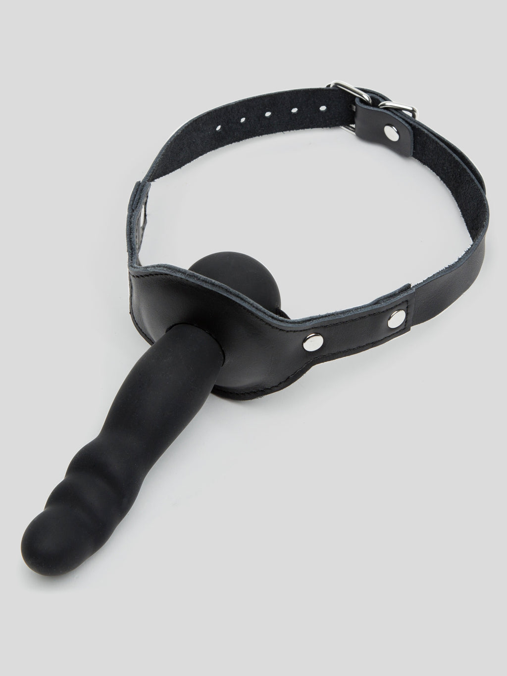 Bondage Boutique Silicone Gag with Dildo 5 Inch., Black