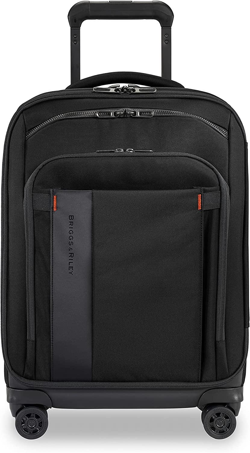 ZDX-Expandable Luggage with 4 Spinner Wheels, Black, Carry-On 21 Inch