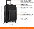 ZDX-Expandable Luggage with 4 Spinner Wheels, Black, Carry-On 21 Inch