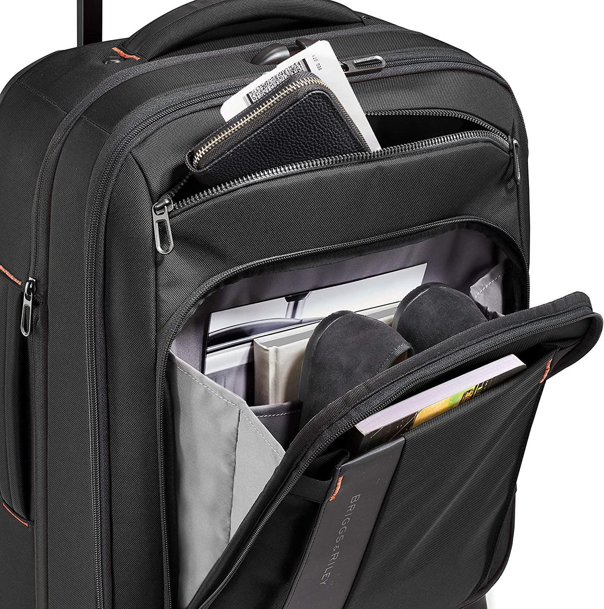 ZDX-Expandable Luggage with 4 Spinner Wheels, Black, Carry-On 21 Inch