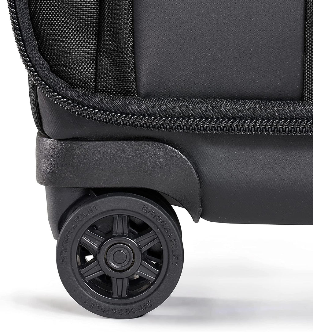 ZDX-Expandable Luggage with 4 Spinner Wheels, Black, Carry-On 21 Inch