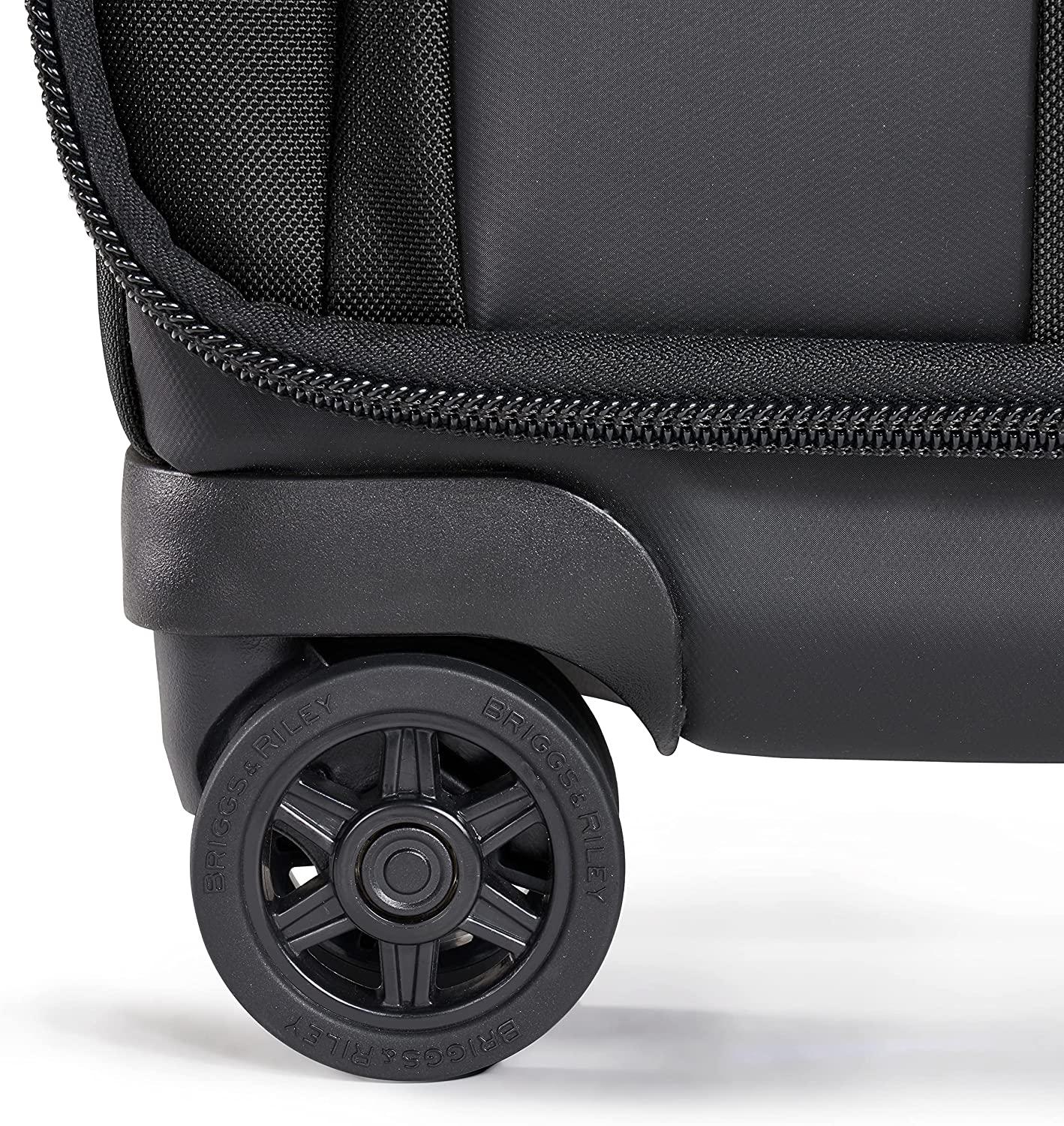 ZDX-Expandable Luggage with 4 Spinner Wheels, Black, Carry-On 21 Inch