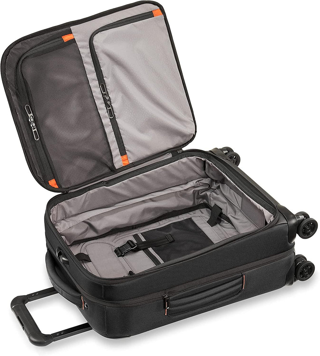 ZDX-Expandable Luggage with 4 Spinner Wheels, Black, Carry-On 21 Inch