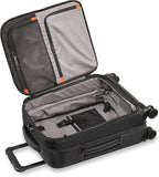 ZDX-Expandable Luggage with 4 Spinner Wheels, Black, Carry-On 21 Inch