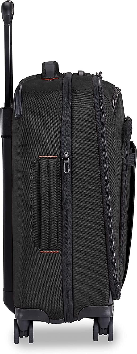 ZDX-Expandable Luggage with 4 Spinner Wheels, Black, Carry-On 21 Inch