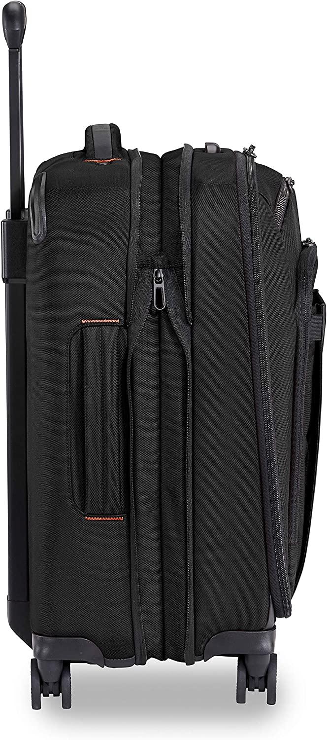 ZDX-Expandable Luggage with 4 Spinner Wheels, Black, Carry-On 21 Inch