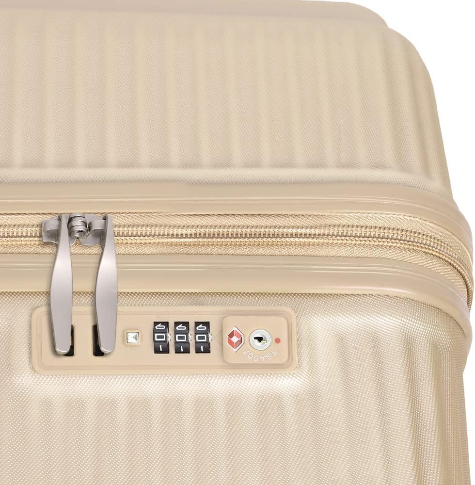 Luggage Sets with TSA Approved, Lightweight Hard Shell Travel Large Rolling Checked Suitcases with Spinner Wheels (20/24/28), Champagne