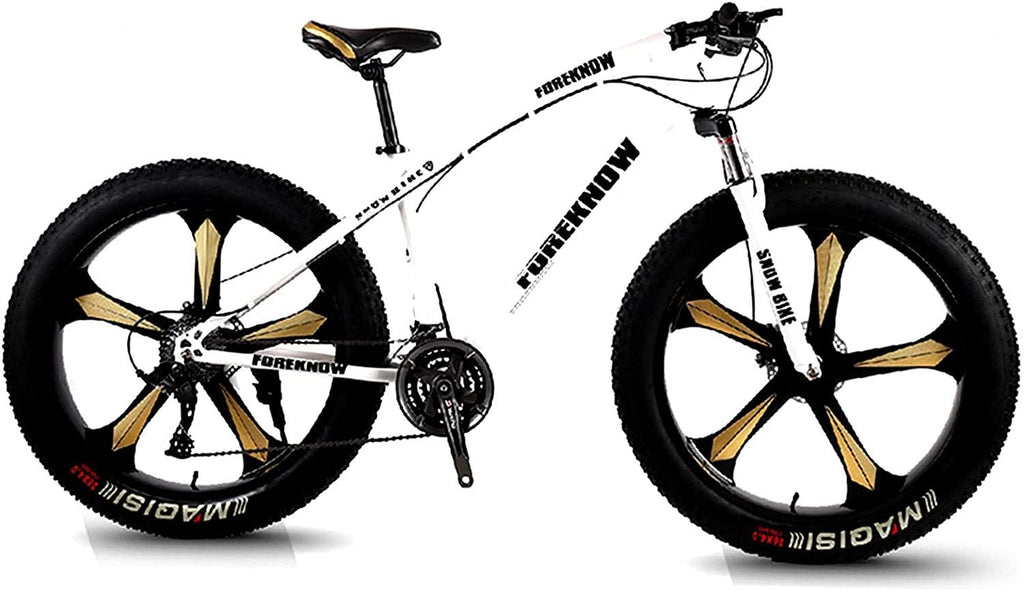 CHICAI Mountain Bike 26-inch Beach Snow Fat Bike Mountain Cross-Country Steel Ultra-Wide Tire Sports Bike Adult 21-30speed Low-Speed Racing Student Bike High-Carbon (Size : 24-Speed)