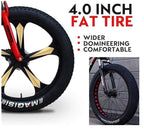 CHICAI Mountain Bike 26-inch Beach Snow Fat Bike Mountain Cross-Country Steel Ultra-Wide Tire Sports Bike Adult 21-30speed Low-Speed Racing Student Bike High-Carbon (Size : 24-Speed)