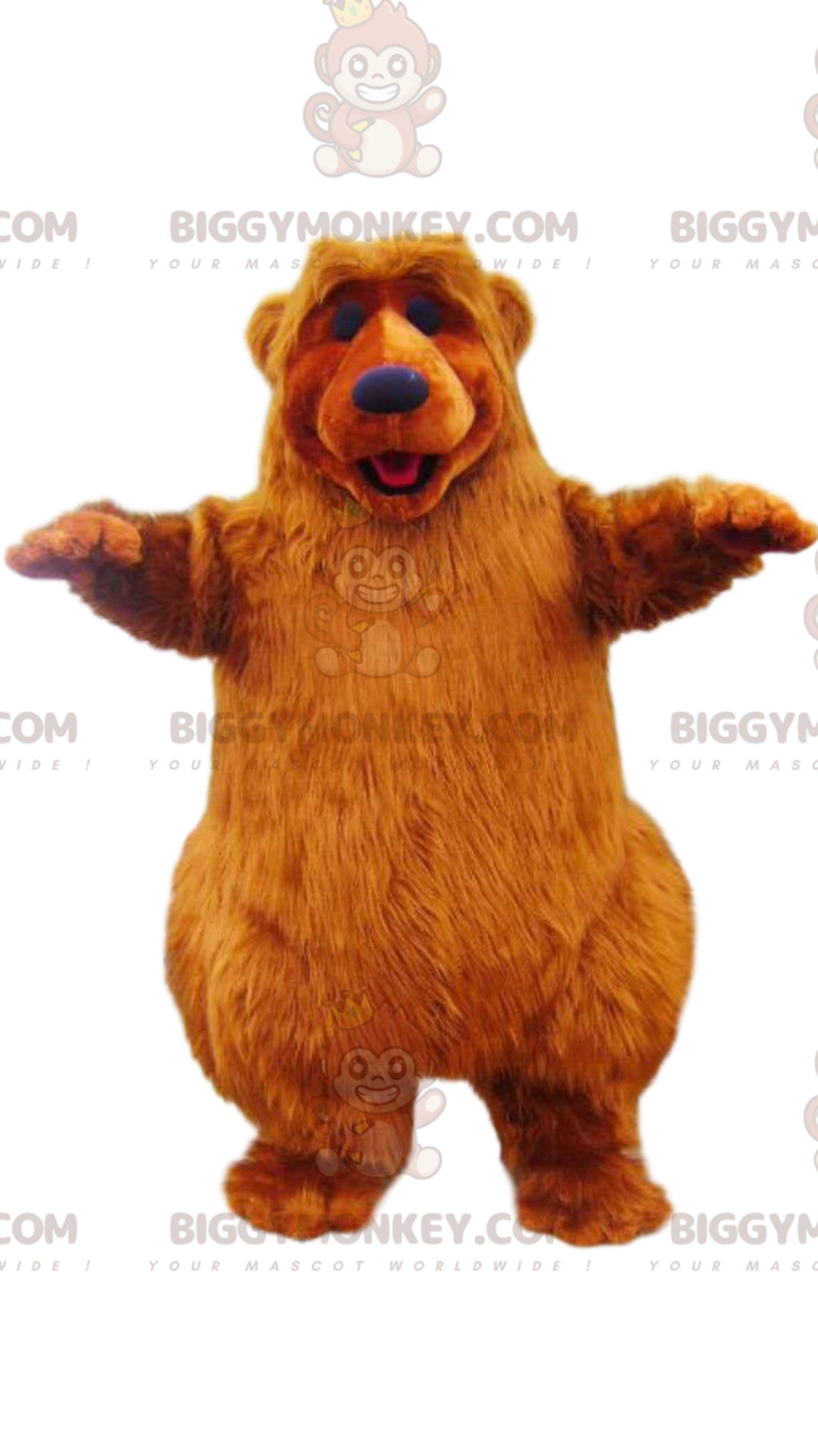 Super Happy Brown Bear BIGGYMONKEYMascot Costume. bear costume