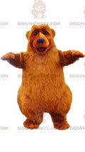 Super Happy Brown Bear BIGGYMONKEYMascot Costume. bear costume