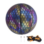 Famure Training Ball|Reflective Glowing Basketball Holographic Size 7 Sports Ball