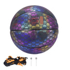 Famure Training Ball|Reflective Glowing Basketball Holographic Size 7 Sports Ball
