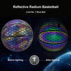 Famure Training Ball|Reflective Glowing Basketball Holographic Size 7 Sports Ball