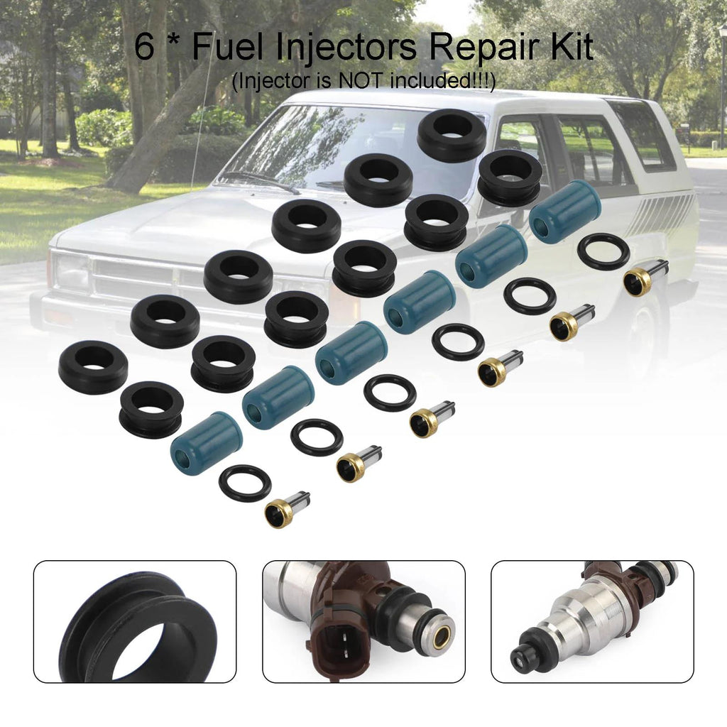 Toyota Truck 4 Runner 1988-1995 3.0L 3VZE 6PCS Fuel Injectors Repair Seal Rebuild Kit 23209-65020 23250-65020 195500-5400 Generic