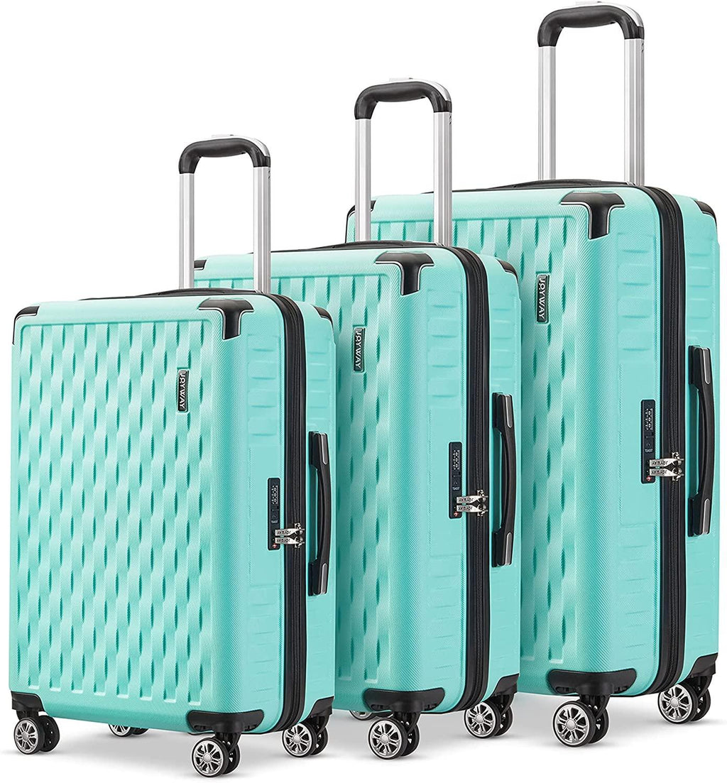 3 Piece Luggage Set clearance Hard sided Suitcase with Spinner Wheels Tsa Lock Lightweight,20 inch Carry on,24 inch,28 inch,for Women Travel (green)