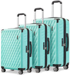 3 Piece Luggage Set clearance Hard sided Suitcase with Spinner Wheels Tsa Lock Lightweight,20 inch Carry on,24 inch,28 inch,for Women Travel (green)