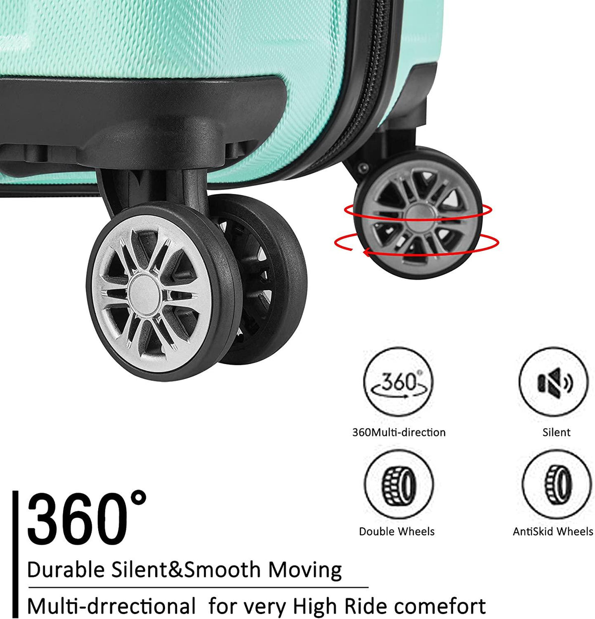 3 Piece Luggage Set clearance Hard sided Suitcase with Spinner Wheels Tsa Lock Lightweight,20 inch Carry on,24 inch,28 inch,for Women Travel (green)