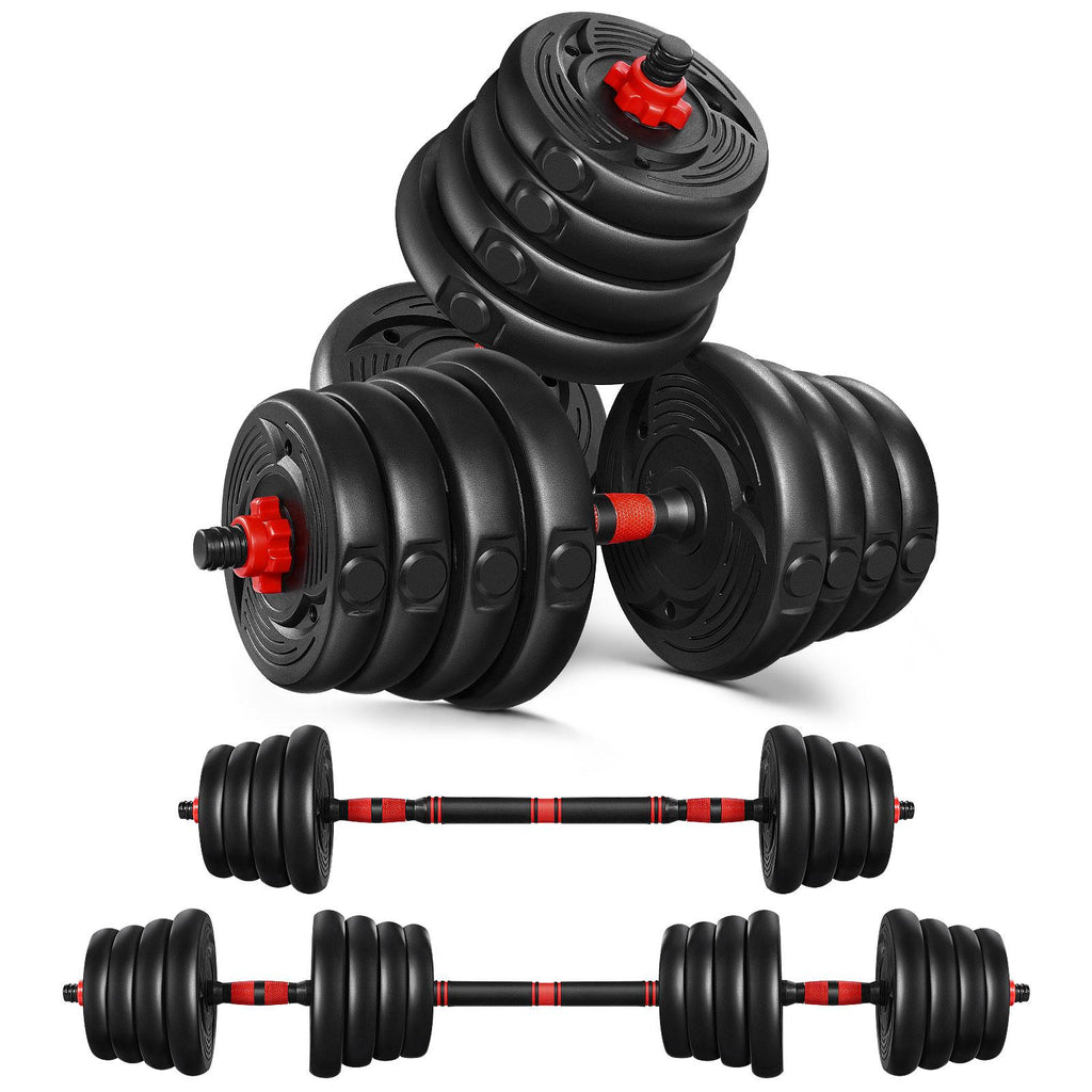 MOVTOTOP 2-in-1 Adjustable Dumbbell Set Barbell Exercise Fitness Equipment Sport Supplies for Building Body Losing Weight