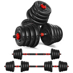 MOVTOTOP 2-in-1 Adjustable Dumbbell Set Barbell Exercise Fitness Equipment Sport Supplies for Building Body Losing Weight