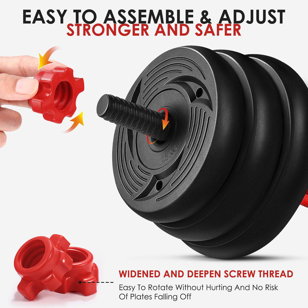 MOVTOTOP 2-in-1 Adjustable Dumbbell Set Barbell Exercise Fitness Equipment Sport Supplies for Building Body Losing Weight