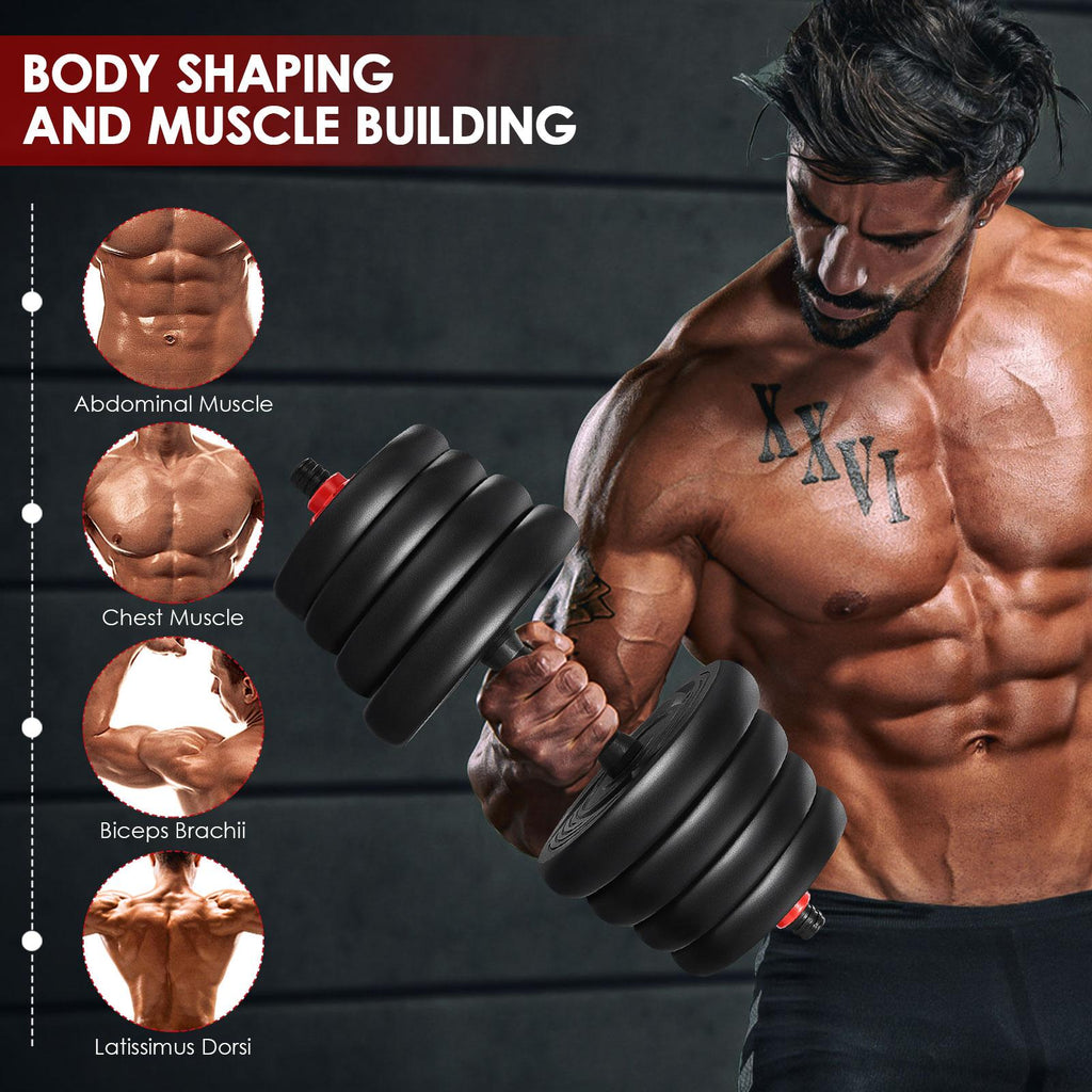 MOVTOTOP 2-in-1 Adjustable Dumbbell Set Barbell Exercise Fitness Equipment Sport Supplies for Building Body Losing Weight