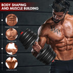 MOVTOTOP 2-in-1 Adjustable Dumbbell Set Barbell Exercise Fitness Equipment Sport Supplies for Building Body Losing Weight