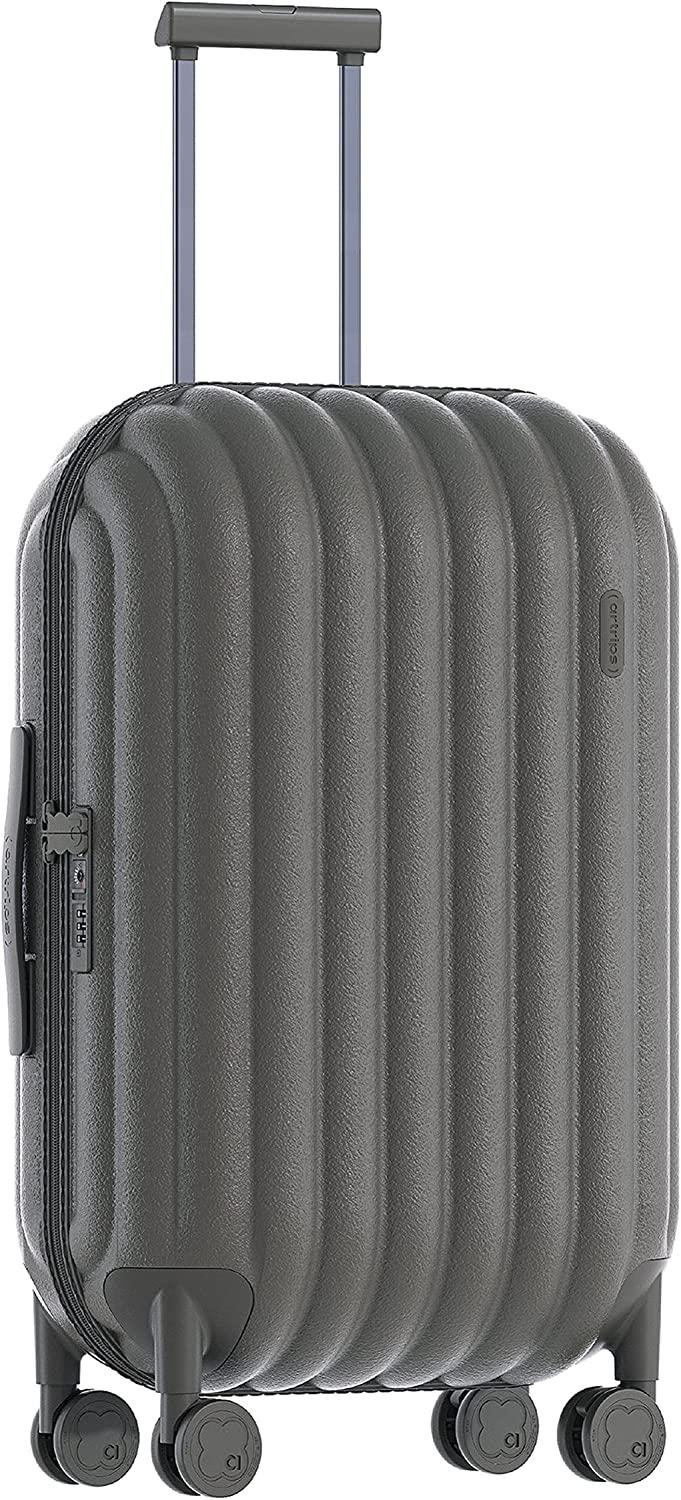Hardside Lightweight Suitcase Luggage - Overhead Durable Travel Bag with Spinner Wheels,TSA Lock, Grey, Checked-Medium 24-Inch, 60L