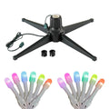 Black Metal Rotating Artificial Christmas Tree Stand with Twinkly App Controlled RGB Lights