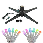 Black Metal Rotating Artificial Christmas Tree Stand with Twinkly App Controlled RGB Lights