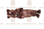Very Happy Brown Bear BIGGYMONKEYMascot Costume, with Cute Black Muzzle