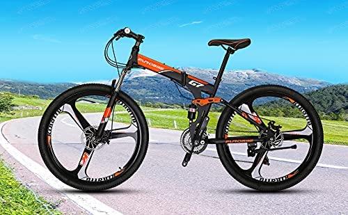 Eurobike Mountain Bike G7 21 Speed Folding Bike Dual Disc Brake 27.5 Inches Wheel Dual Suspension Bicycle