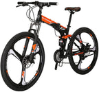 Eurobike Mountain Bike G7 21 Speed Folding Bike Dual Disc Brake 27.5 Inches Wheel Dual Suspension Bicycle