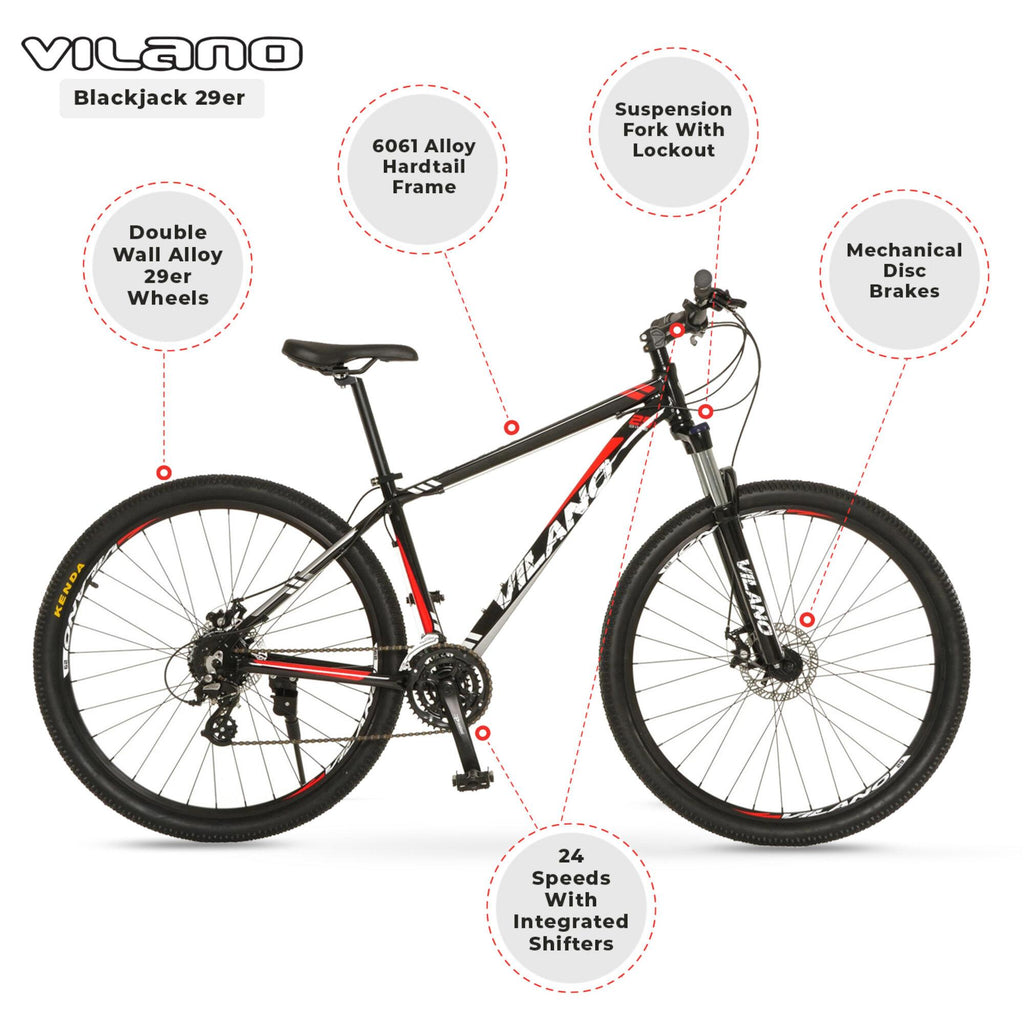 Vilano Blackjack 3.0 29er Mountain Bicycle MTB with 29 In., Wheels