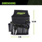 Ballistic Nylon Mini Tool Pouch Multi-Pocket Organizer for Electricians, Professional Tool Box for Efficient Organization, Black/Gray | 1L-23021-2