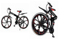 Guangtailian Outroad Folding Mountain Bike 6-Spoke 21-Speed 26-inch Wheel Double Disc Brake Full Suspension Anti-Slip Black-Red Man Women