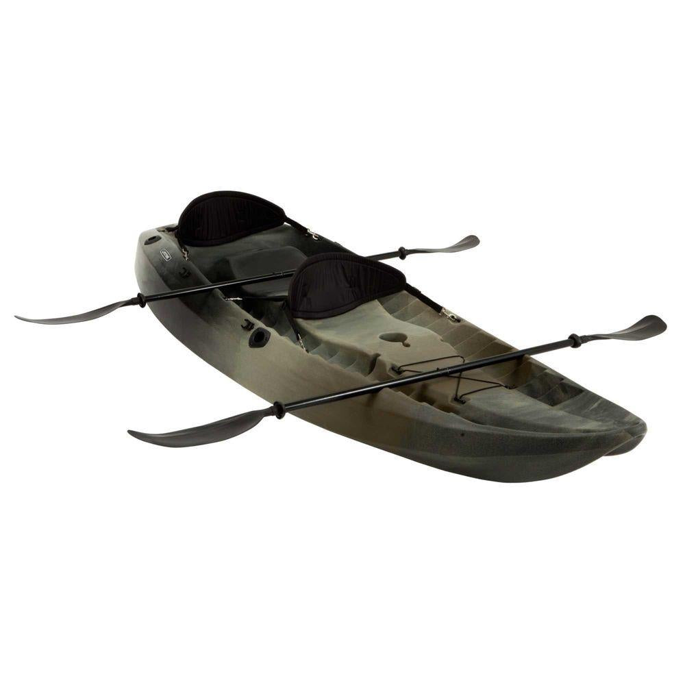 Camo Sport Fisher Tandem Kayak with Paddles and Backrests