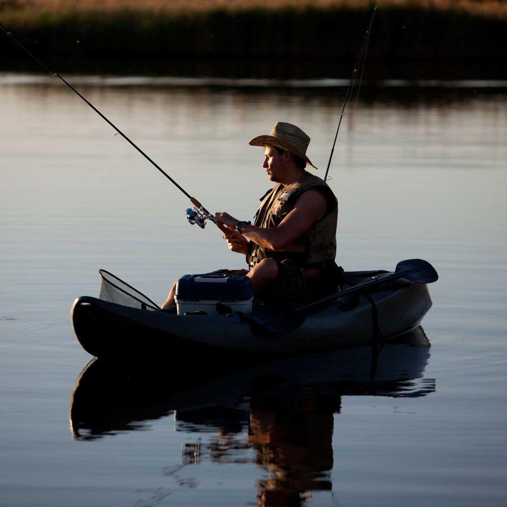 Camo Sport Fisher Tandem Kayak with Paddles and Backrests