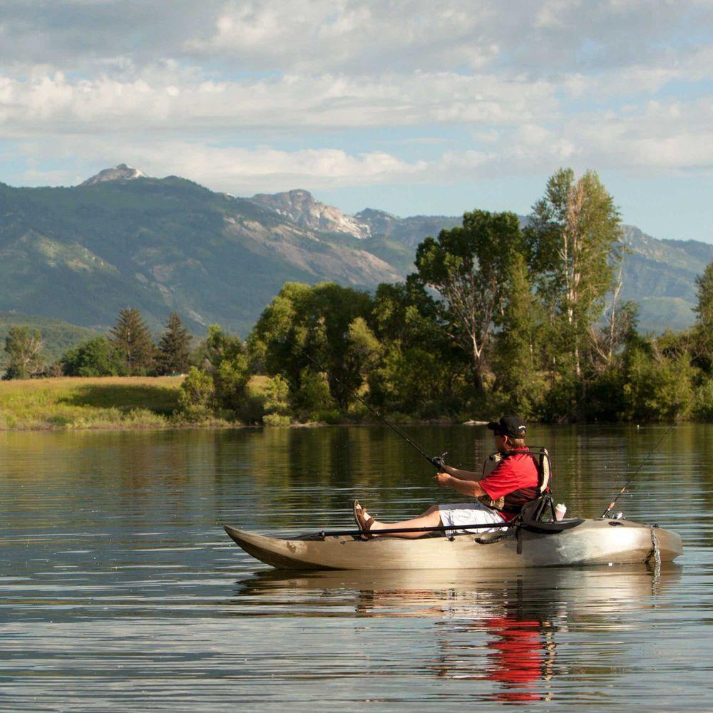 Camo Sport Fisher Tandem Kayak with Paddles and Backrests
