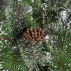 GDF Studio Green Hinged Mixed Needles Cashmere Pinecones Artificial Christmas Tree, 7.5'