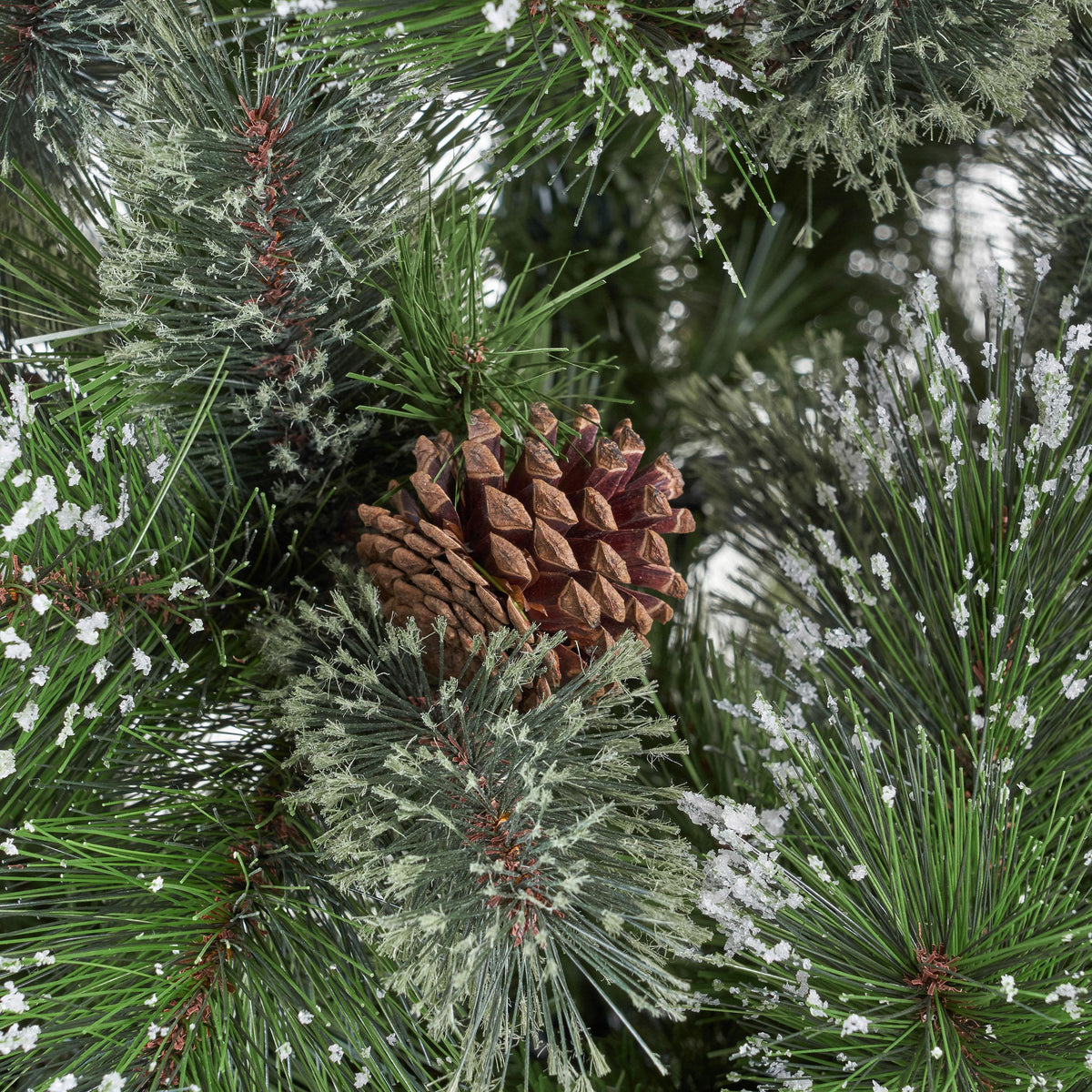 GDF Studio Green Hinged Mixed Needles Cashmere Pinecones Artificial Christmas Tree, 7.5'