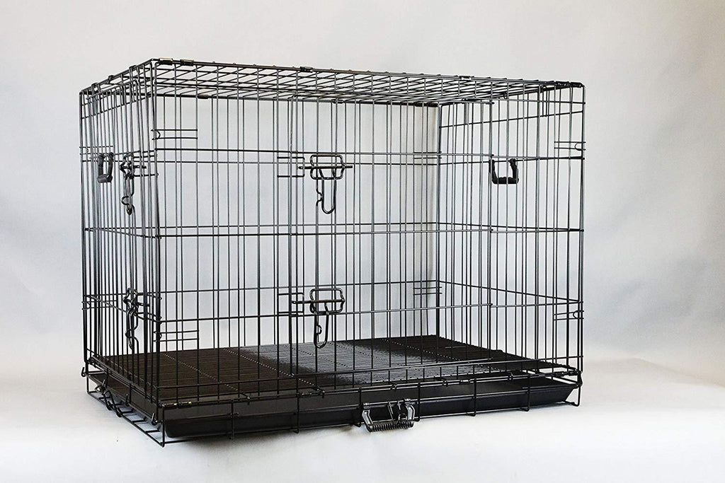 Homey Pet-18 24" 30" 36", 42", or 48" Wire Folding Cawith Pull Out Tray and Optional Floor Grid