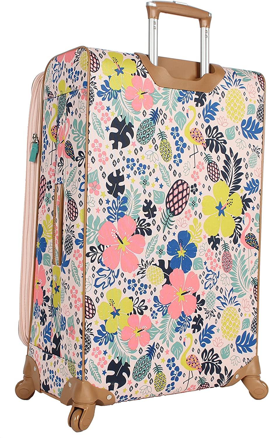 Luggage Large Expandable  Pattern Suitcase With Spinner Wheels For Woman (Trop Pineapple, 28in)